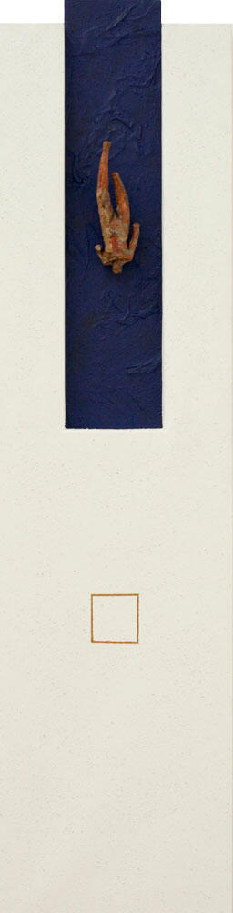 Free Fall II, 2012. Copper, acryl, wood coal.