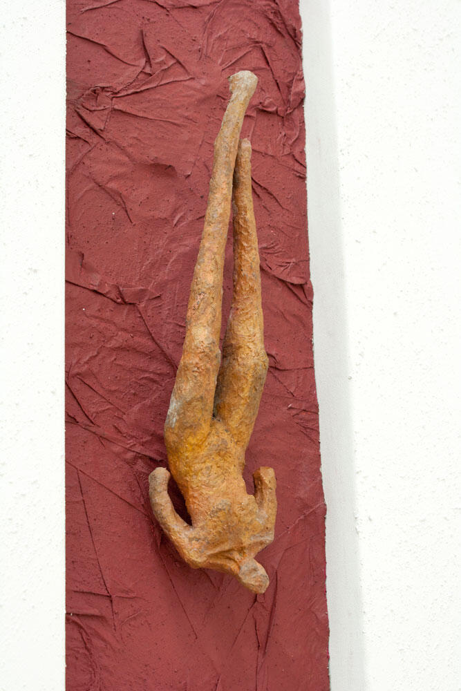 Free Fall I, 2012. Copper, acryl, wood coal.