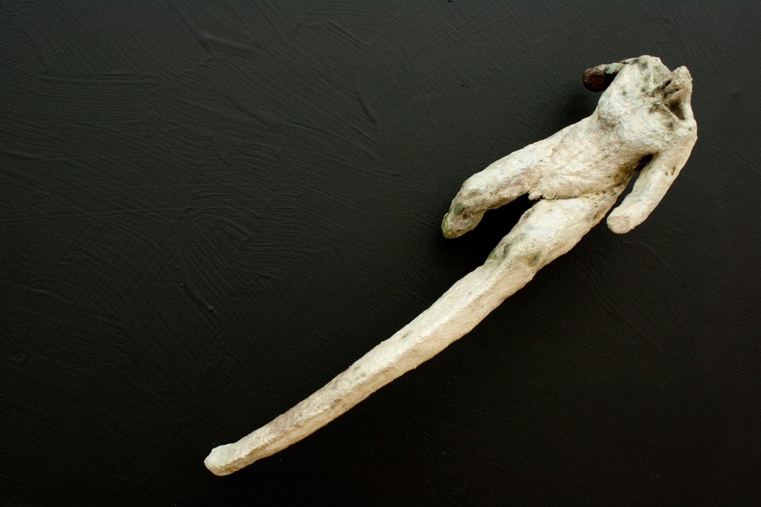 Ground, detail. 2012. Copper with silver, acryl, wood coal.